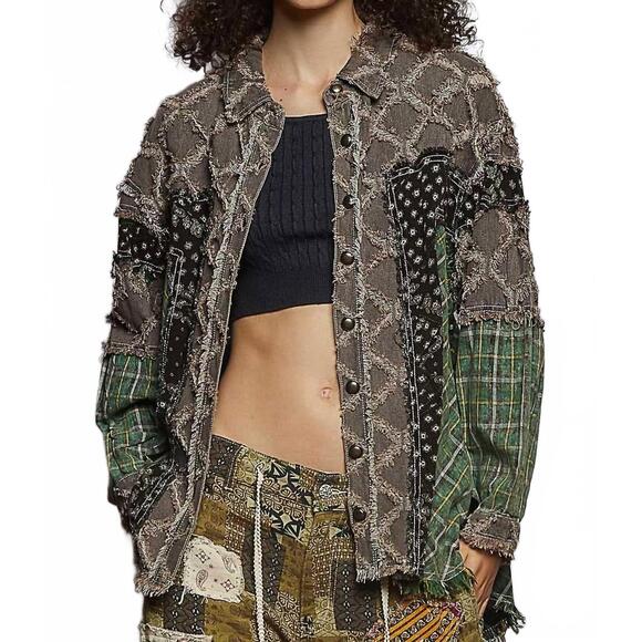 POL Tops - NEW POL long sleeve contrast textured shacket in chocolate brown